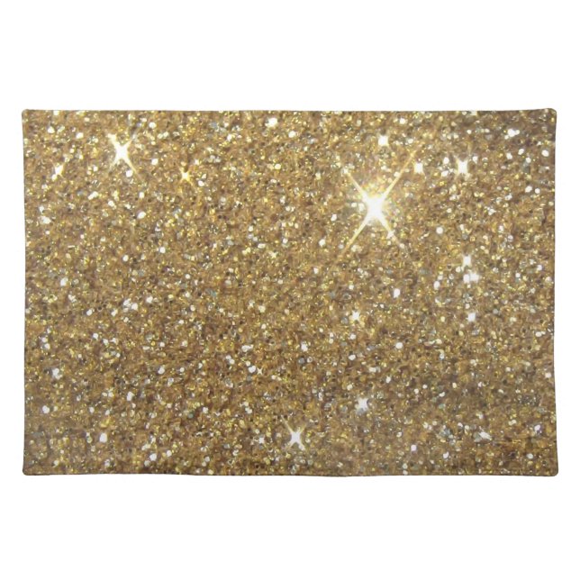Luxury Gold Glitter - Printed Image Cloth Placemat (Front)