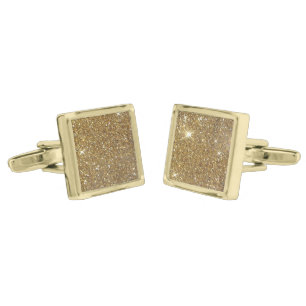 Luxury Gold Glitter - Printed Image Cufflinks