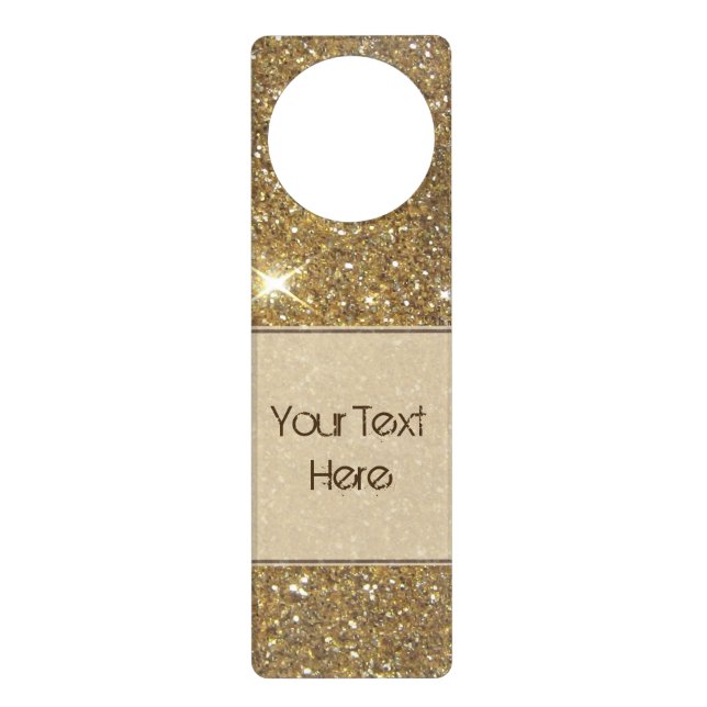 Luxury Gold Glitter - Printed Image Door Hanger (Front)