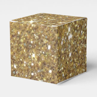 Luxury Gold Glitter - Printed Image Favor Boxes