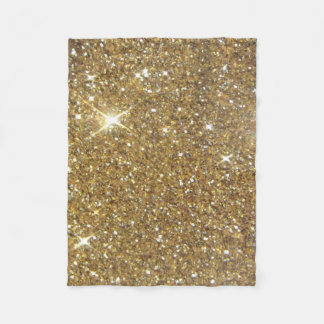 Luxury Gold Glitter - Printed Image Fleece Blanket