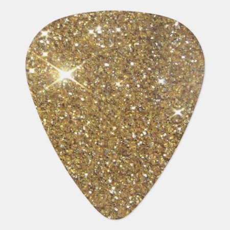 Luxury Gold Glitter - Printed Image Guitar Pick