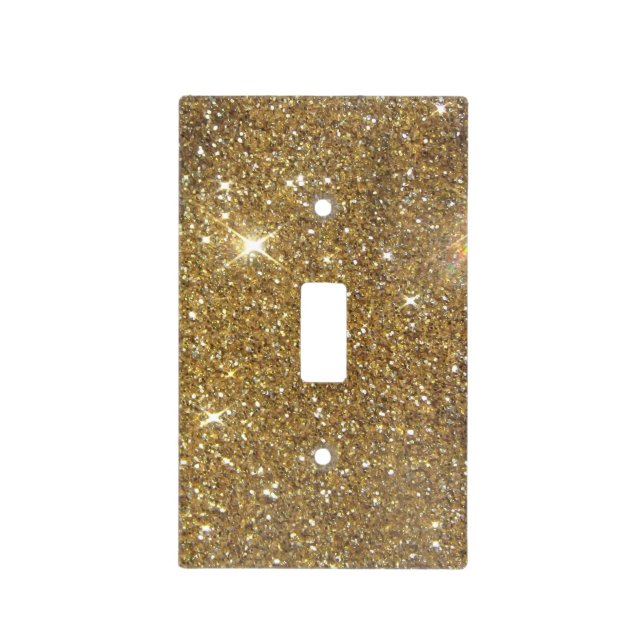 Luxury Gold Glitter - Printed Image Light Switch Cover (Front)