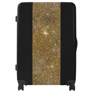 Luxury Gold Glitter - Printed Image Luggage