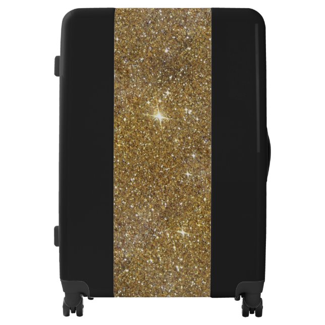 Luxury Gold Glitter - Printed Image Luggage (Front)