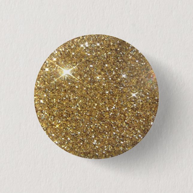 Luxury Gold Glitter - Printed Image Pinback Button (Front)