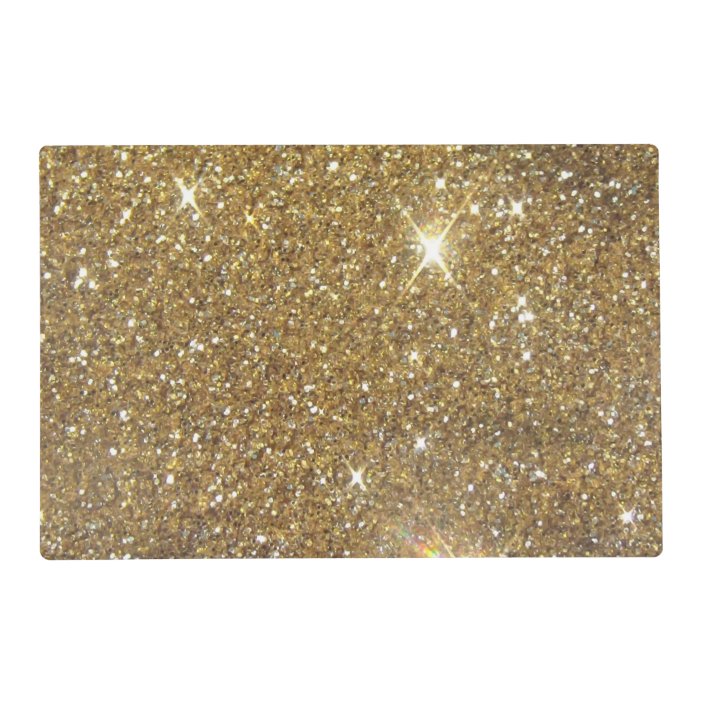 Luxury Gold Glitter Printed Image Placemat