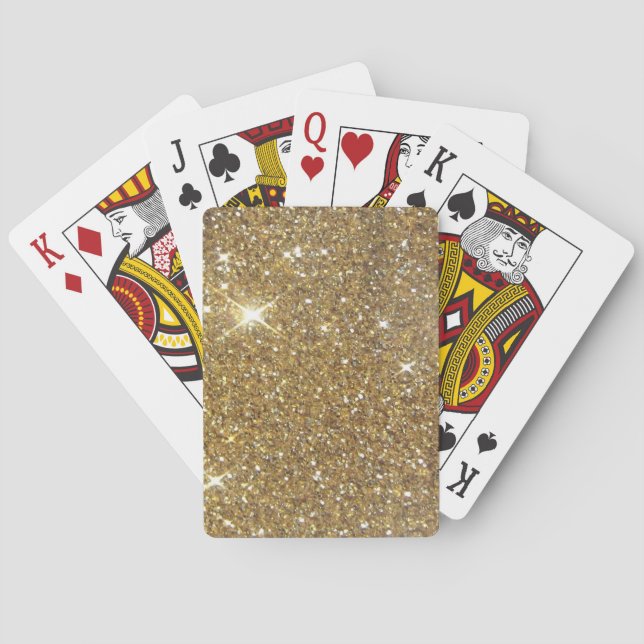 Luxury Gold Glitter - Printed Image Poker Cards (Back)