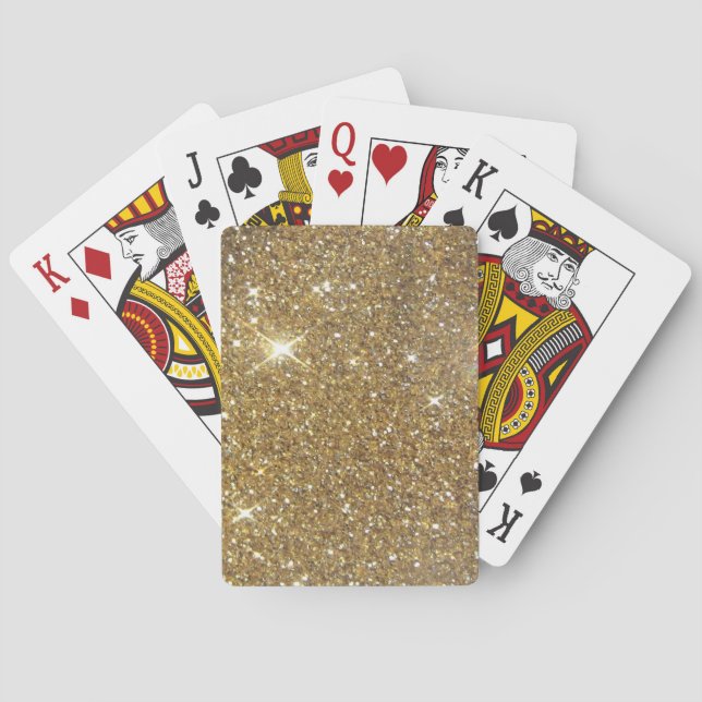 Luxury Gold Glitter - Printed Image Poker Cards (Back)