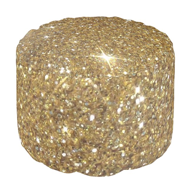 Luxury Gold Glitter - Printed Image Pouf