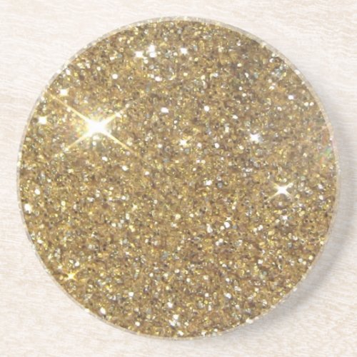 Luxury Gold Glitter _ Printed Image Sandstone Coaster