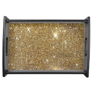 Luxury Gold Glitter - Printed Image Serving Tray