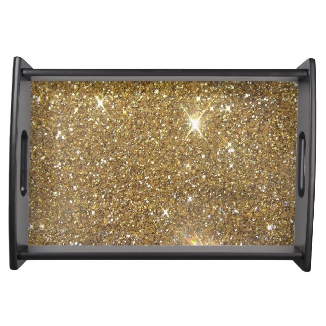 Luxury Gold Glitter - Printed Image Serving Tray (Front)