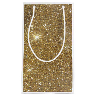 Luxury Gold Glitter - Printed Image Small Gift Bag