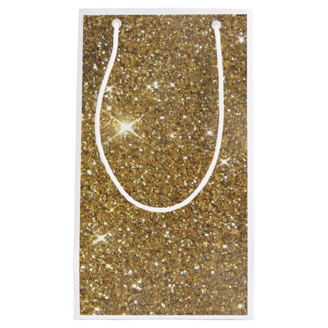 Luxury Gold Glitter - Printed Image Small Gift Bag (Front)