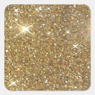 Luxury Gold Glitter - Printed Image Square Sticker