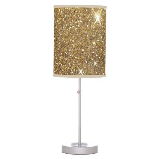Luxury Gold Glitter - Printed Image Table Lamp (Front)