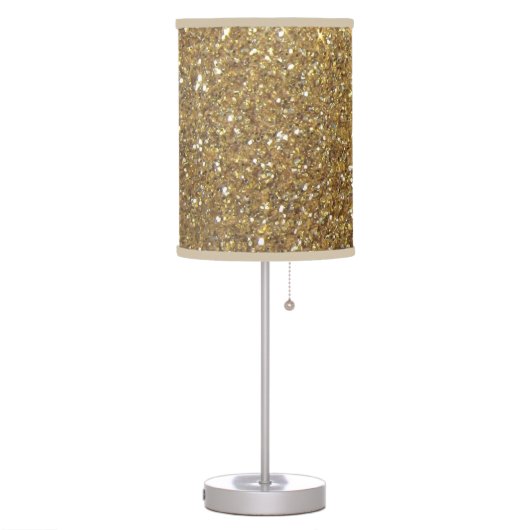 Luxury Gold Glitter - Printed Image Table Lamp (Left)