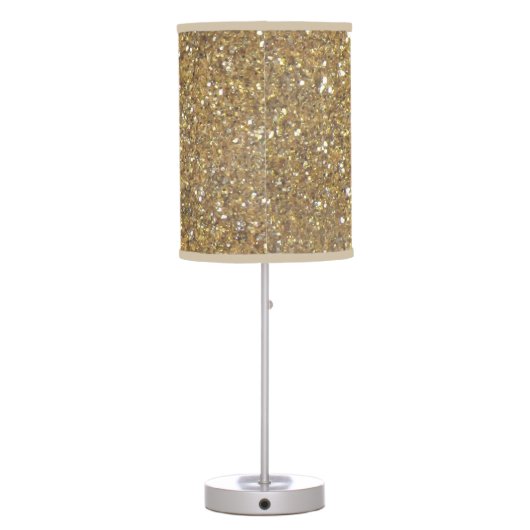 Luxury Gold Glitter - Printed Image Table Lamp (Back)