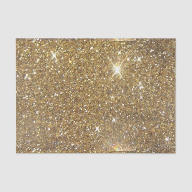 Luxury Gold Glitter - Printed Image Tissue Paper (Front)