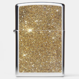 Luxury Gold Glitter - Printed Image Zippo Lighter