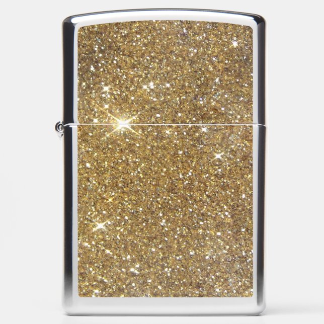 Luxury Gold Glitter - Printed Image Zippo Lighter (Front)