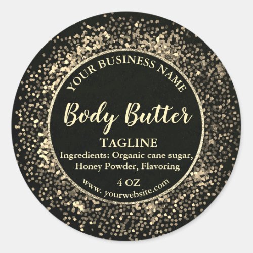 Luxury Gold Glitter Product Label 