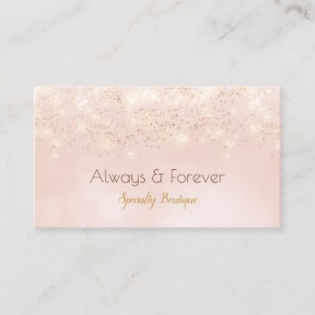 Luxury Gold Glitter Romantic Pink Bokeh Business Card by GirlyBusinessCards at Zazzle