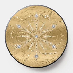 Luxury Gold Glitter Snowflake Diamond PopSocket