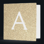 Luxury Gold Glitter & Sparkle Monogram 3 Ring Binder<br><div class="desc">Luxury Gold Faux Glitter and Sparkle Elegant Binder. These Binders can be customized to include your initial and first name.</div>