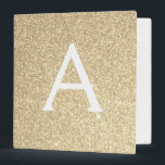 Luxury Gold Glitter & Sparkle Monogram 3 Ring Binder<br><div class="desc">Luxury Gold Faux Glitter and Sparkle Elegant Binder. These Binders can be customized to include your initial and first name.</div>