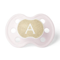 Luxury Gold Glitter & Sparkle Monogram Baby Pacifier