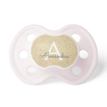 Luxury Gold Glitter & Sparkle Monogram Baby Pacifier Luxury Gold Glitter & Sparkle Monogram Baby Pacifier