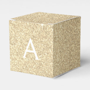 Luxury Gold Glitter & Sparkle Monogram Favor Boxes