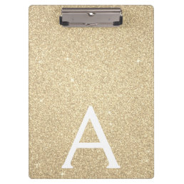 Luxury Gold Glitter &amp; Sparkle Monogram School Clipboard