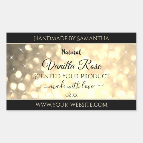 Luxury Gold Glitter Sparkle Stars Product Labels