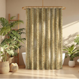 Luxury Gold Glitter Stripes Pattern Shower Curtain