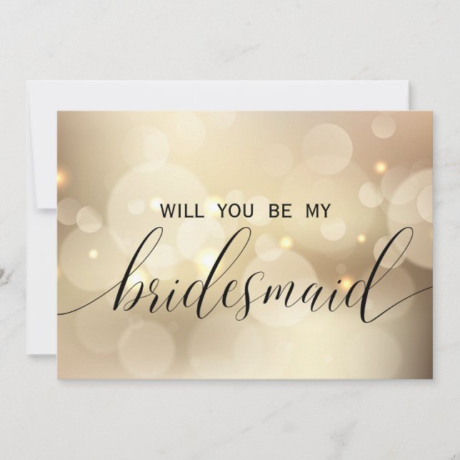 Luxury Gold Glitter  Will You Be My Bridesmaid Invitation (Front)