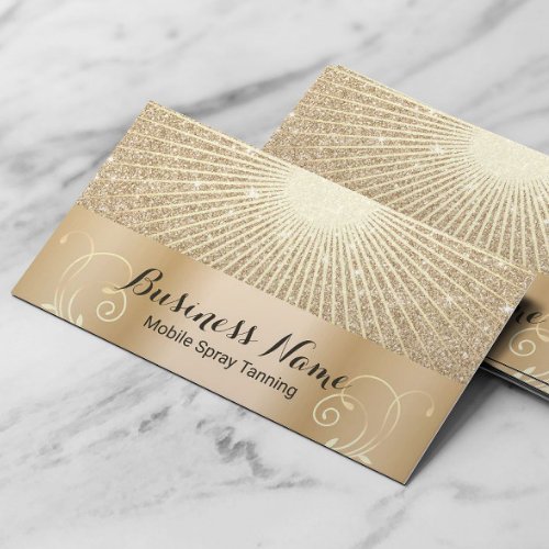 Luxury Gold Glow Mobile Spray Tanning Salon Business Card