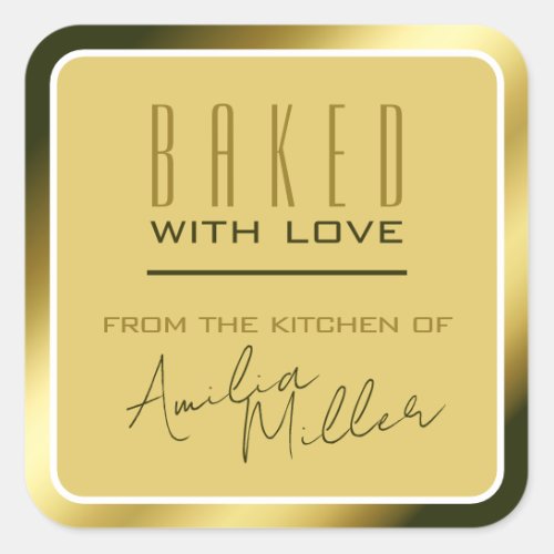 Luxury Gold Golden Ombre Color Gradient Baking  Square Sticker