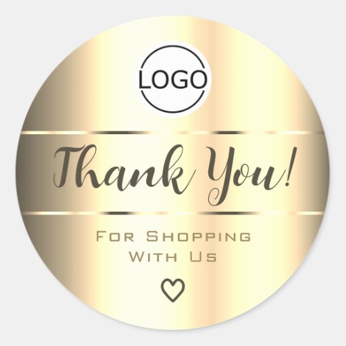 Luxury Gold Golden Ombre Color Gradient Thank You  Classic Round Sticker
