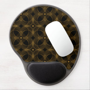 Luxury Gold Guilloché Seamless Pattern Gel Mouse Pad