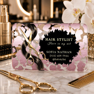 Luxury Gold Hair Stylist Clear Acrylic Business Cards