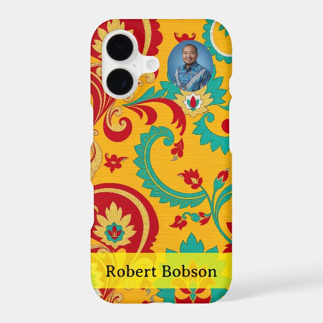 Luxury Gold Indonesian Floral Woven Case-Mate iPhone Case (Back)