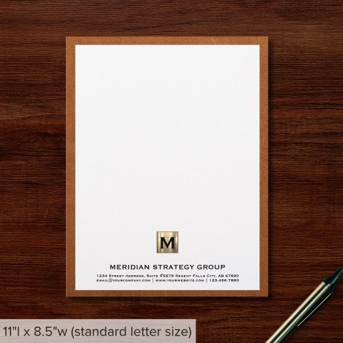 Luxury Gold Initial Business Letterhead