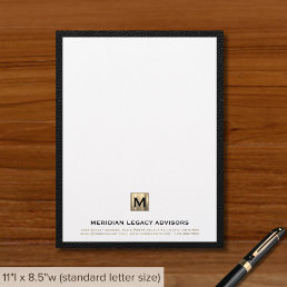 Luxury Gold Initial Letterhead for Business