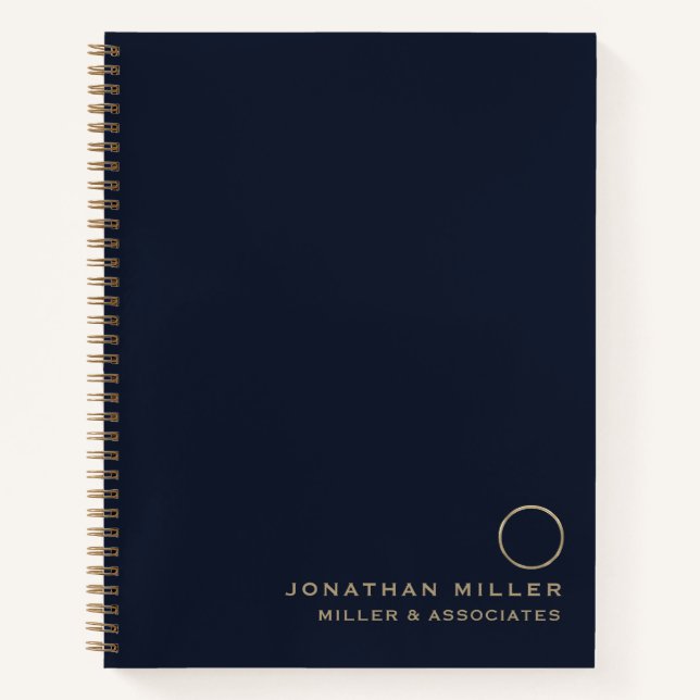 Luxury Gold Initial Logo Blue Notebook (Front)