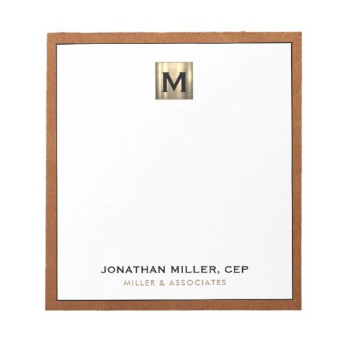 Luxury Gold Initial Logo Name Company Notepad