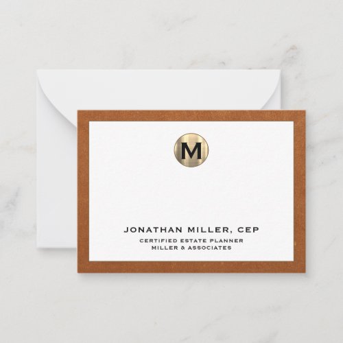 Luxury Gold Initial Logo Note Card