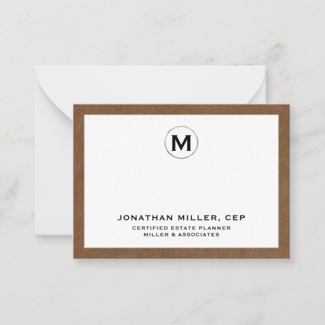 Luxury Gold Initial Logo Note Card (Front)